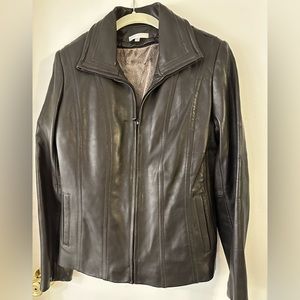 NWT Avanti Dark Brown Leather Jacket w/faux fur zip out lining.